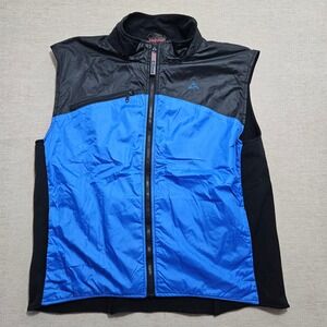 Marmot Clime Mens Blue Black Full Zip Fleece Back Hybrid Vest Large U 9029-F99